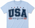 Coaztal Americana Tee-Men-Light Blue