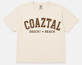 Coaztal Varsity Tee- Ivory + Brown