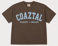Varsity Tee- Washed Brown + Coaztal Blue