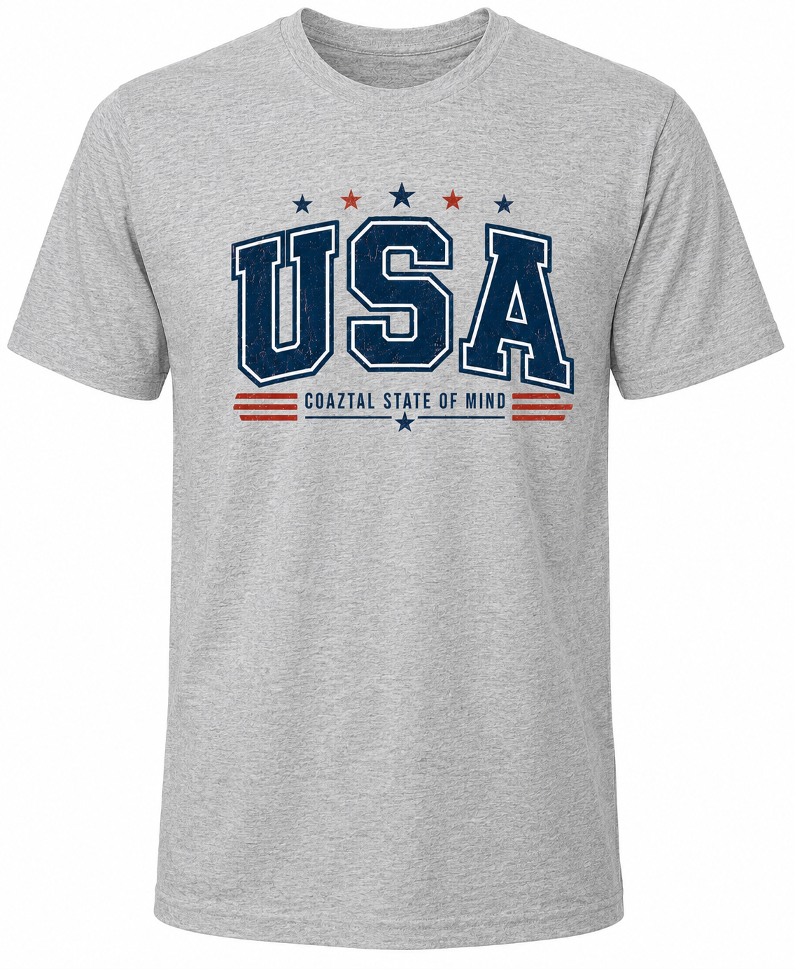 Coaztal Americana Tee-Men-Heather Gray