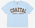 Varsity Tee- Coaztal Blue + Washed Brown